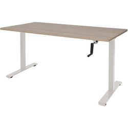 Bureau assis-debout Schavenburg Dextro pendule Pied en T Cerisier Havane