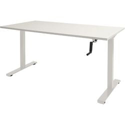 Bureau assis-debout Schavenburg Dextro pendule pied en T blanc lime