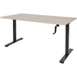 Bureau assis-debout Schavenburg Dextro manivelle pied en T Chêne Lindberg