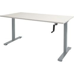 Bureau assis-debout Schavenburg Dextro pendule pied en T blanc lime