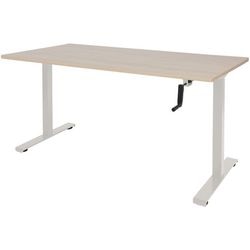 Bureau assis-debout Schavenburg Dextro manivelle pied en T Chêne Lindberg