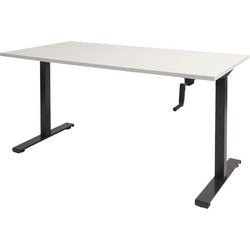 Bureau assis-debout Schavenburg Dextro pendule pied en T blanc lime