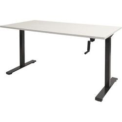 Bureau assis-debout Schavenburg Dextro pendule pied en T blanc lime