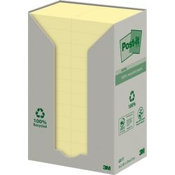 Notes recyclées 653-1t post-it 38x51mm jaune pastel 100 feuilles
