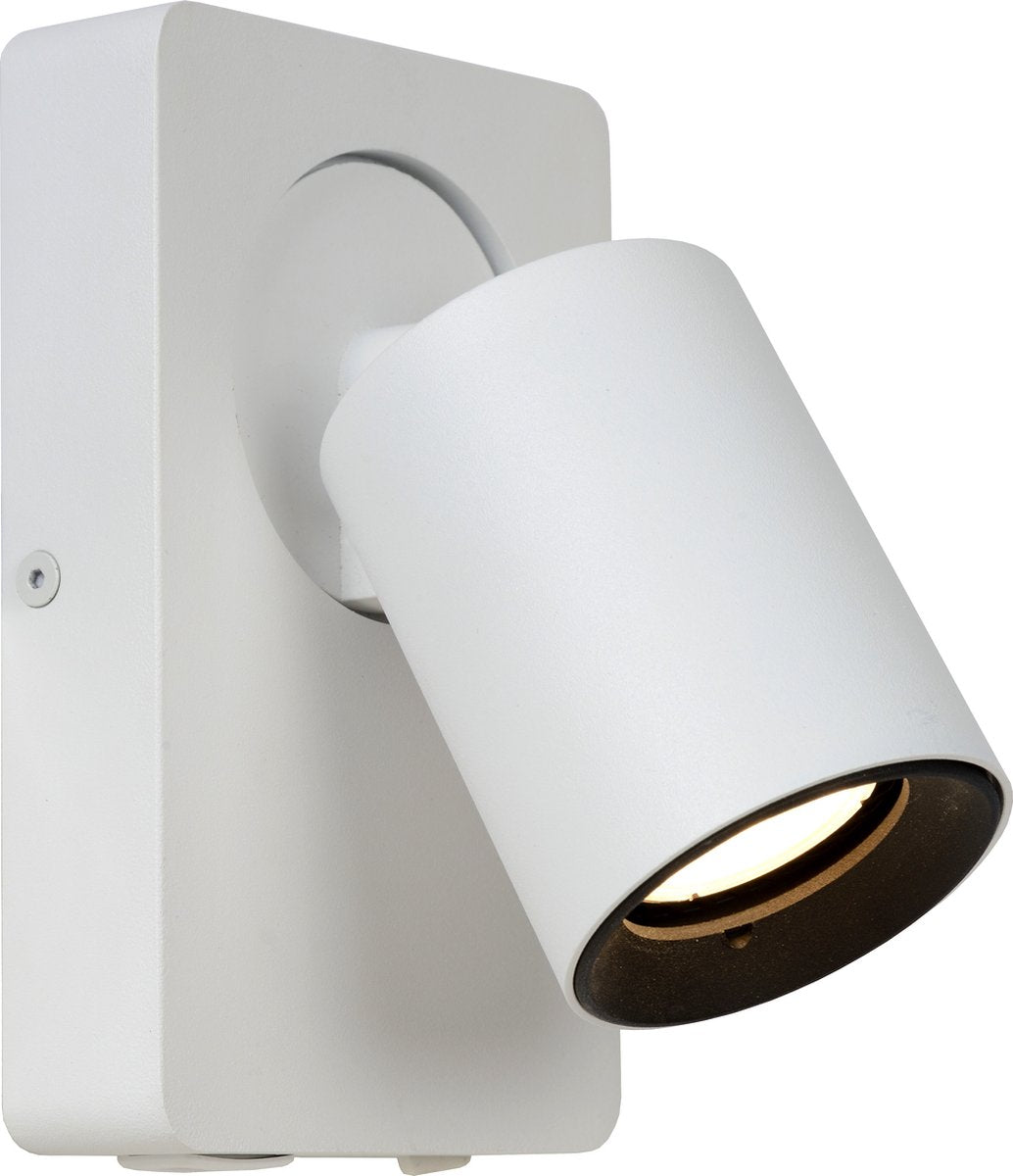 Lucide nigel - applique lampe de chevet - led dim to warm - cct - gu10 - 1x5w 2200k 3000k - avec point de chargement USB - blanc