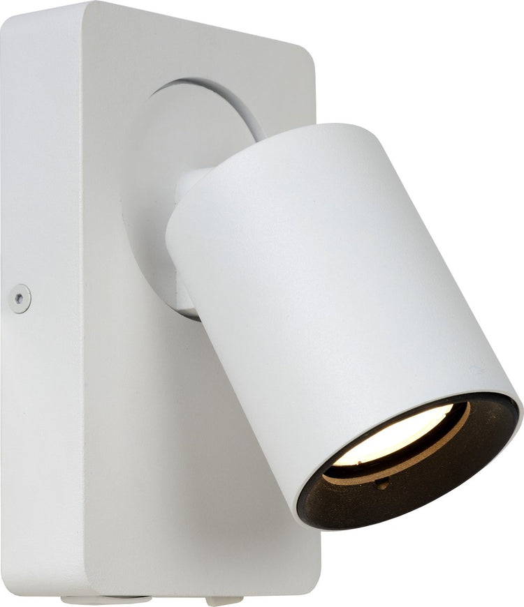 Lucide nigel - applique lampe de chevet - led dim to warm - cct - gu10 - 1x5w 2200k 3000k - avec point de chargement USB - blanc