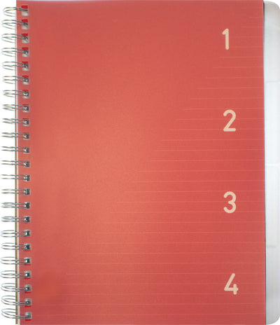 Bloc Kangaro 4 en 1 - a5 - ligne - 200 pages - 60 grammes - rouge - 4 pièces - k-58382-4