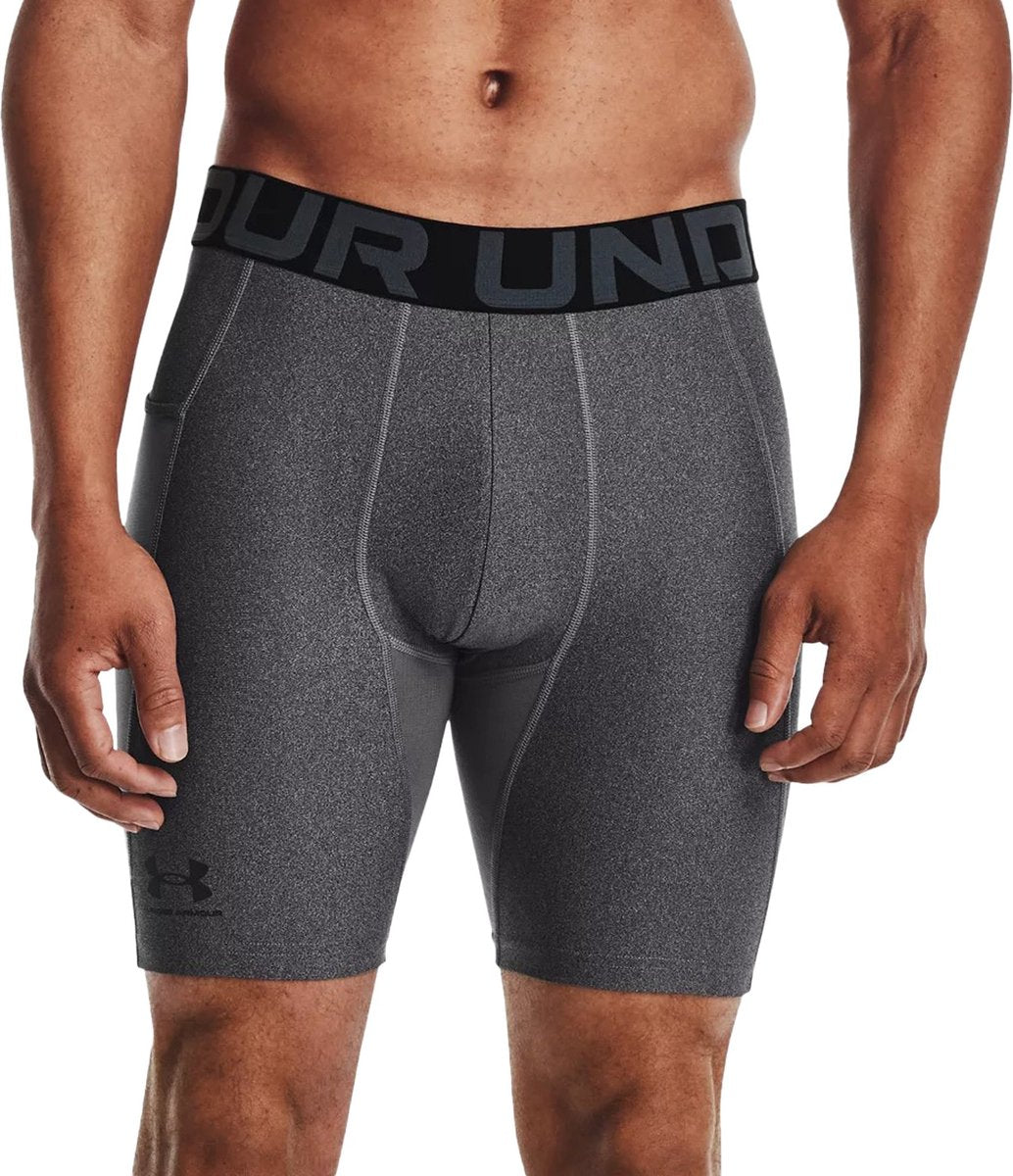 Under Armour UA HG Armour Shorts - Gris Short de sport pour hommes - Carbon Heather - Noir