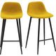 Tabouret de bar paper flow tissu doré