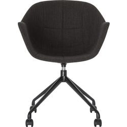 Chaise visiteur paper flow tissu noir