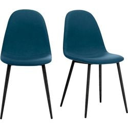 Chaise visiteur paper flow tissu bleu