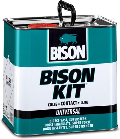 Bison kit® bidon 750 ml, colle contact forte et universelle, résistante à l'humidité, résistante au gel, -40°c à +70°c, facile à utiliser, pour d'innombrables réparations