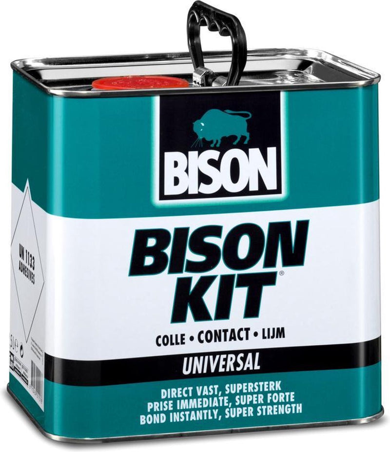 Bison kit® bidon 750 ml, colle contact forte et universelle, résistante à l'humidité, résistante au gel, -40°c à +70°c, facile à utiliser, pour d'innombrables réparations