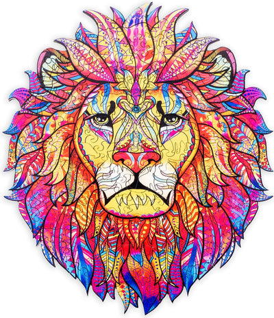 Puzzle en bois Engelhart Lion - 161 pièces de puzzle uniques - Puzzle en bois de taille A4 - Jeu de puzzle d'animaux - Jeu de réflexion stimulant - Avec étui de rangement -