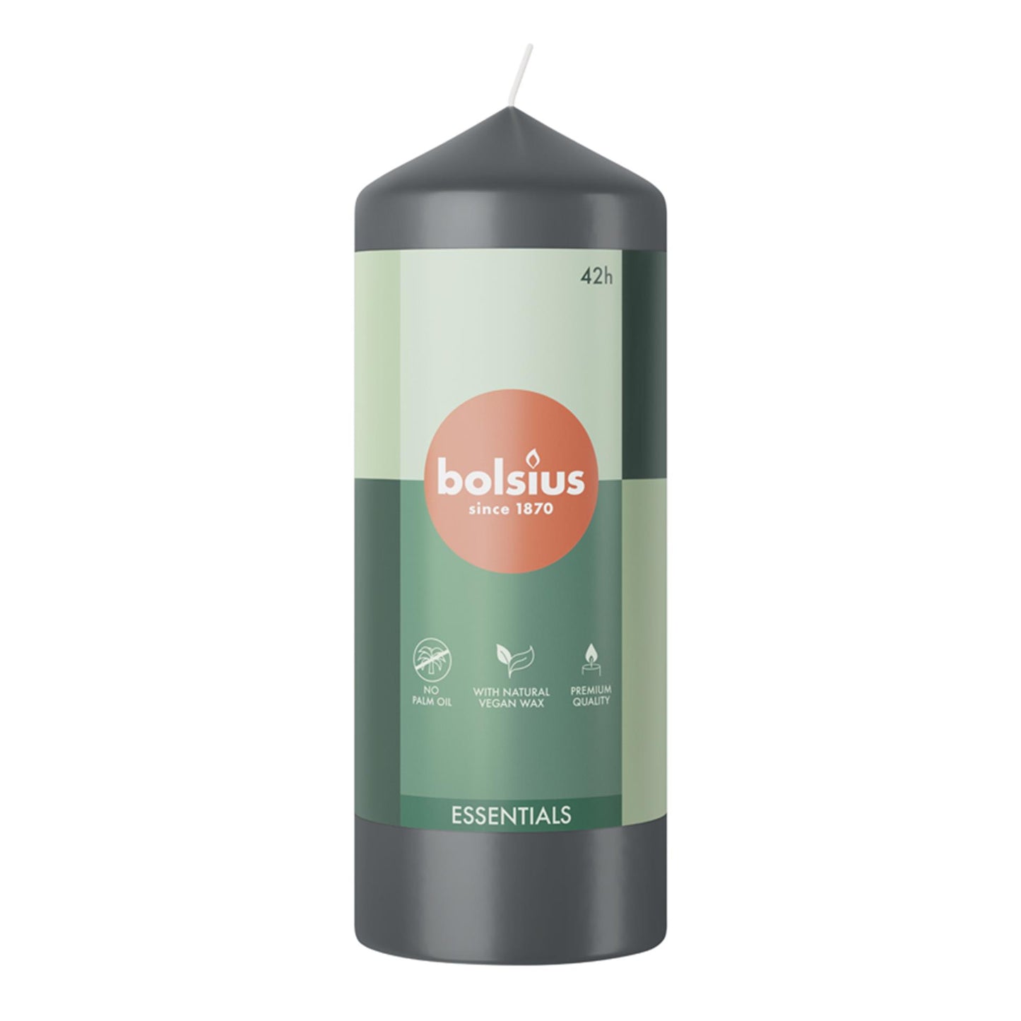 Bougie pilier Bolsius 150 58 gris orageux