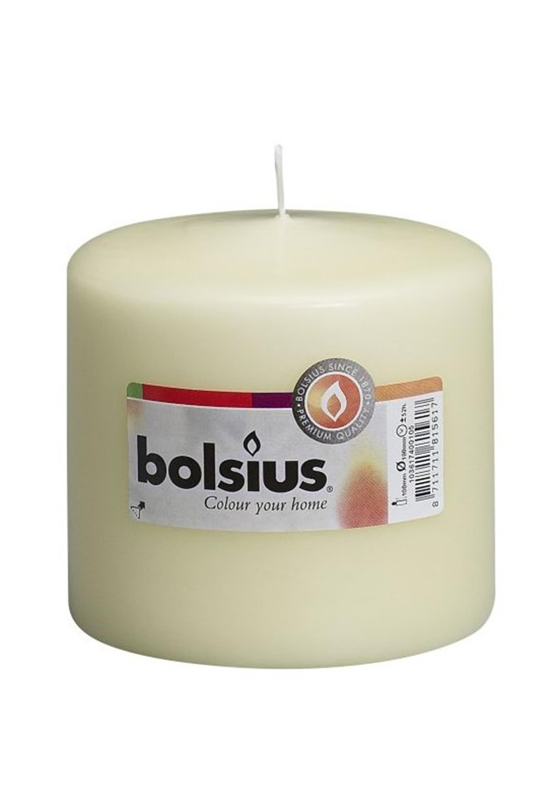 Bougie pilier Bolsius 100 100 mm ivoire