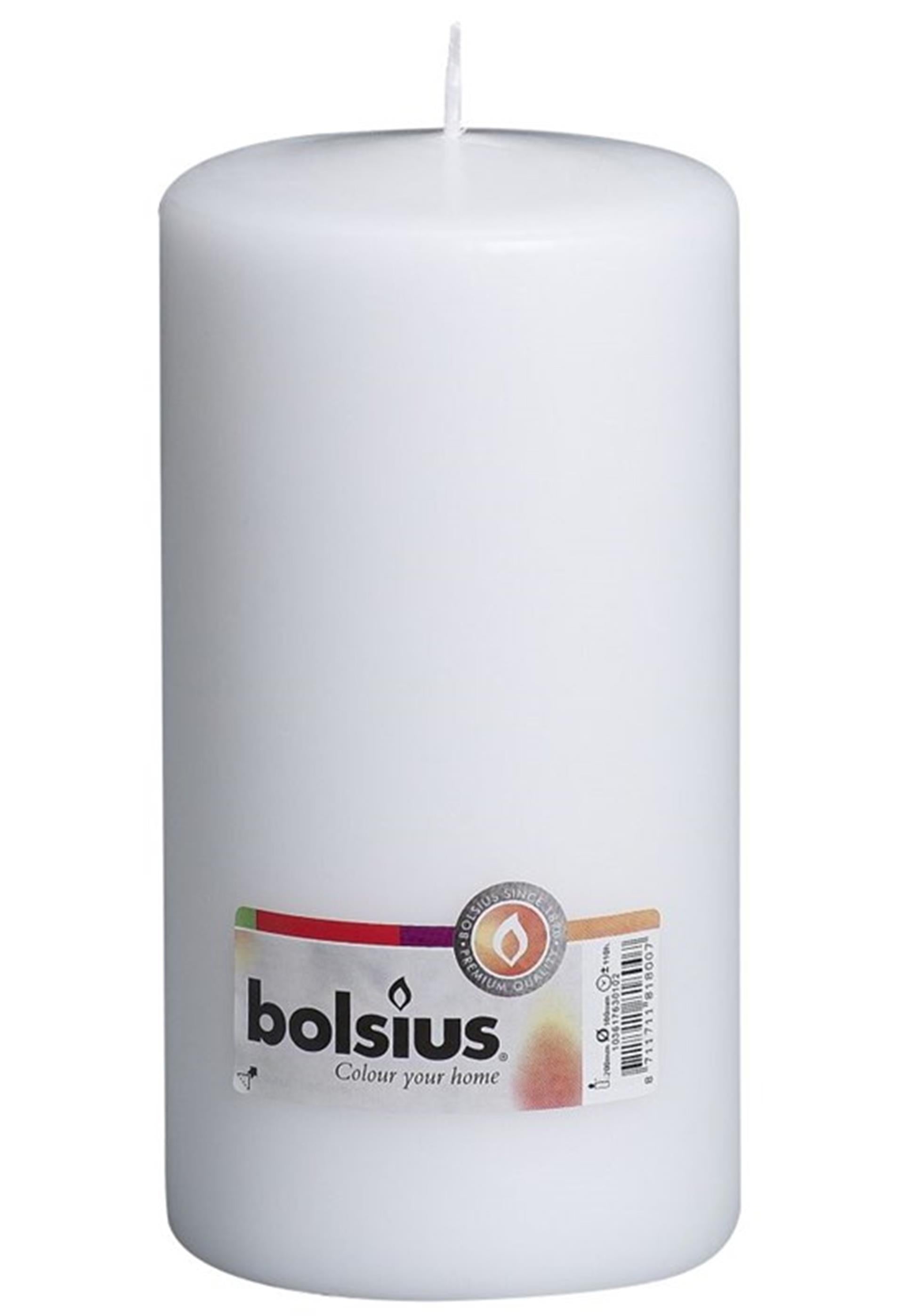 Bougie pilier Bolsius 200 100mm blanc