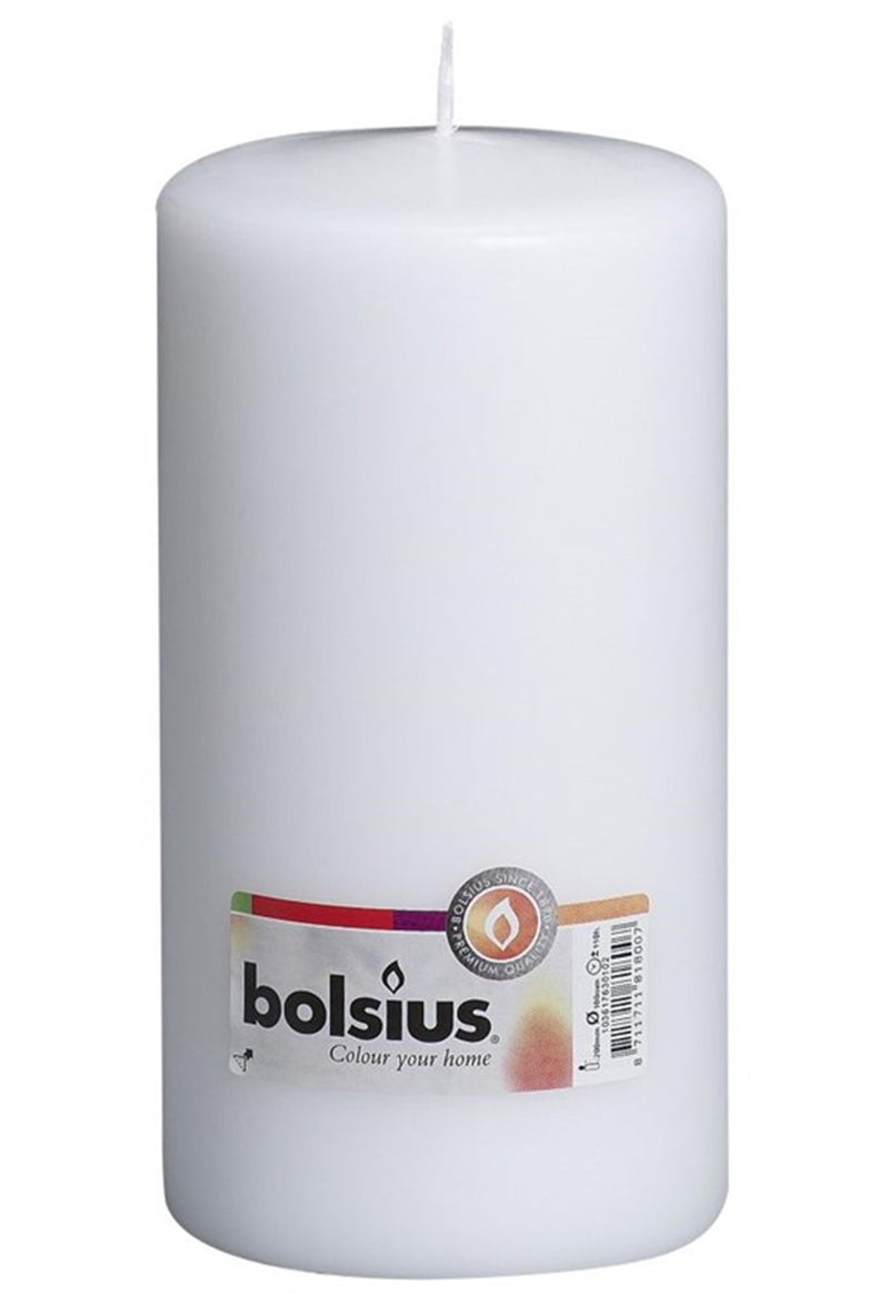 Bougie pilier Bolsius 200 100mm blanc