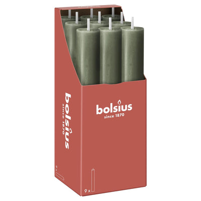 Bougie de table Bolsius xl 230 30 olive fraîche