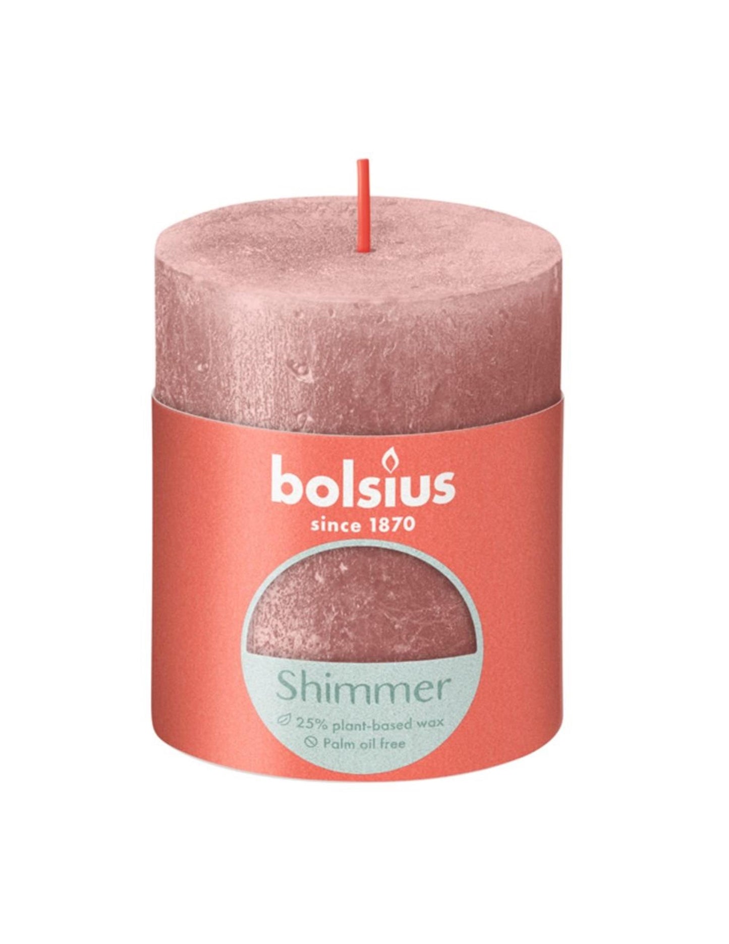 Bougie pilier rustique Bolsius 80 68 rose