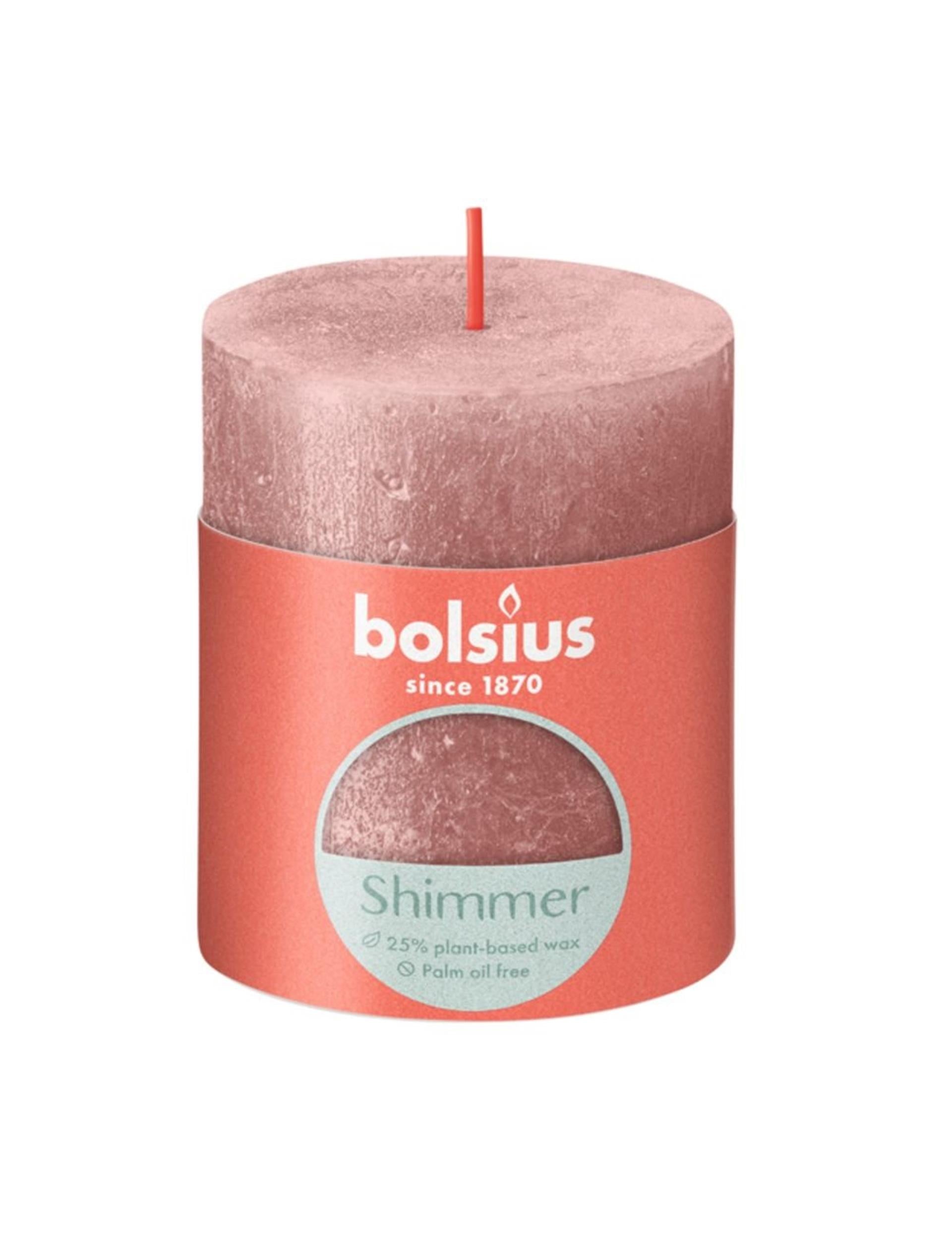 Bougie pilier rustique Bolsius 80 68 rose