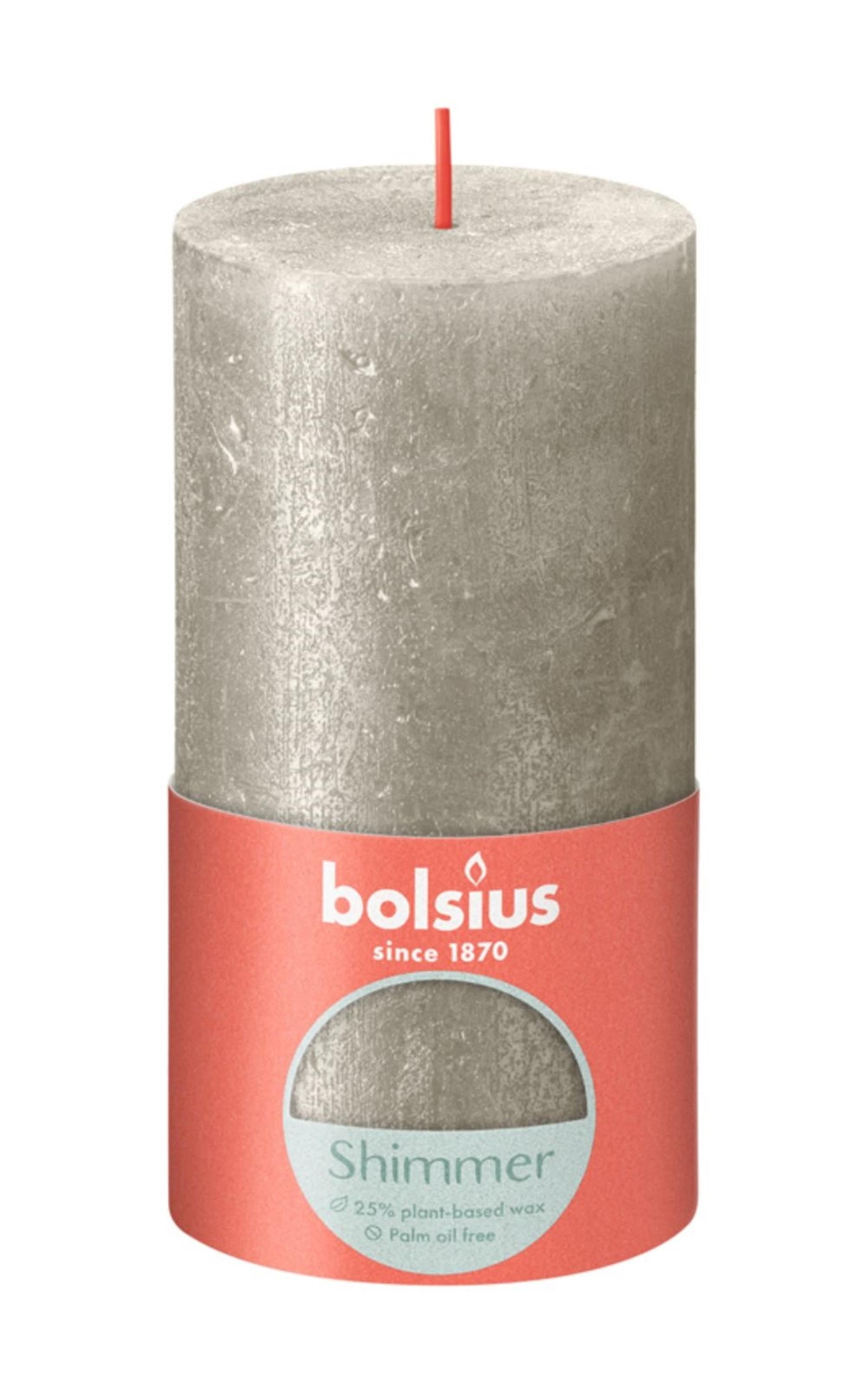 Bougie rustique Bolsius 130 68 champagne