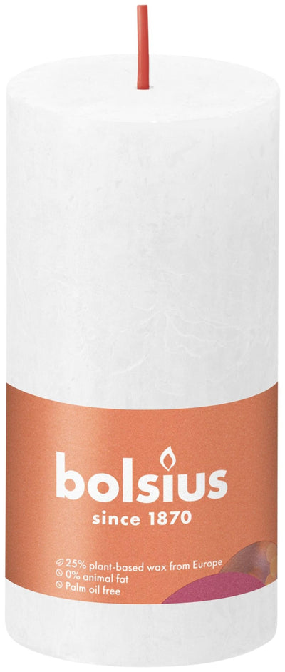Bougie pilier rustique Bolsius 100 50 blanc