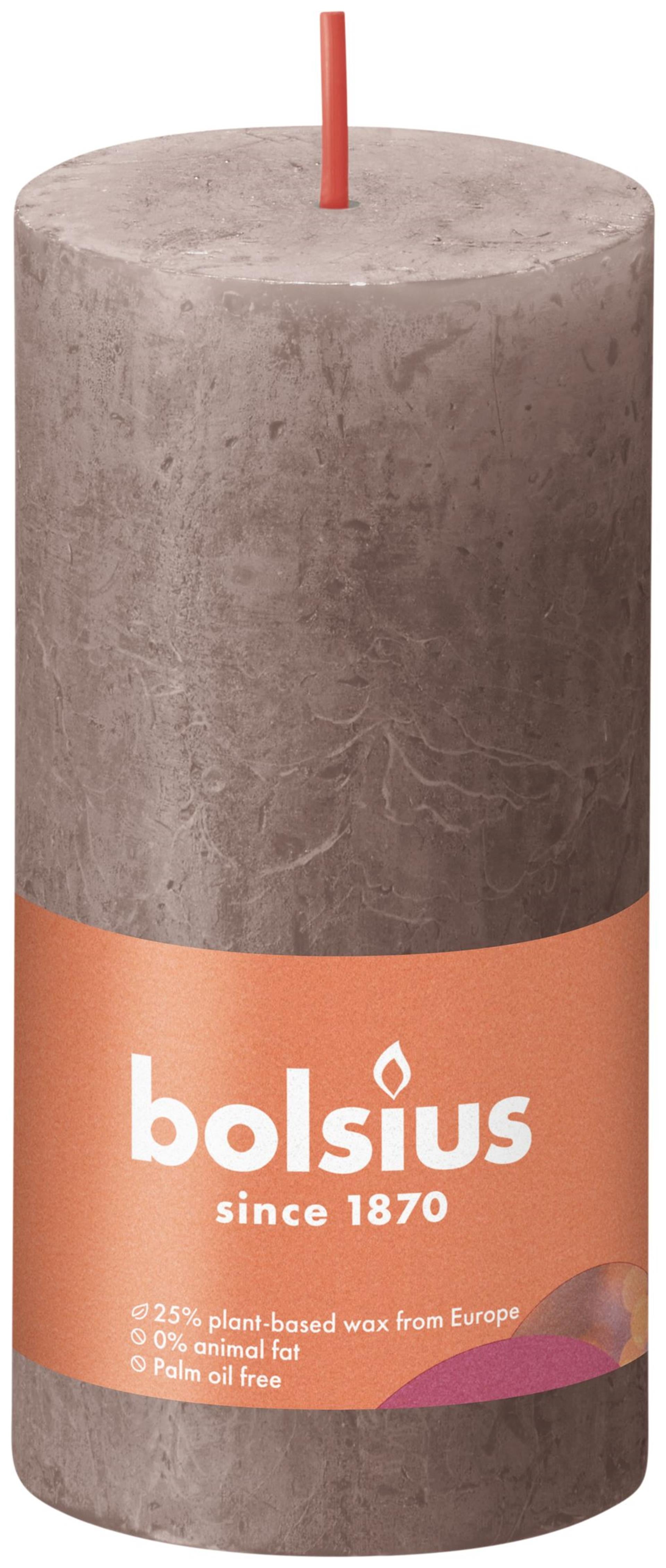 Bougie pilier rustique Bolsius 100 50 taupe