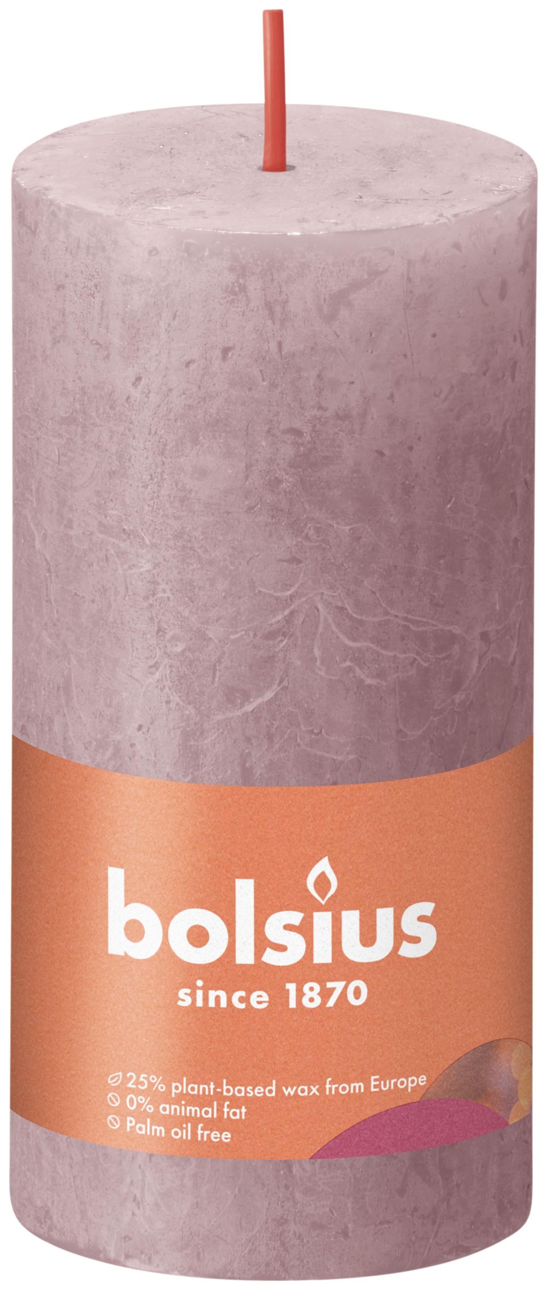 Bougie pilier rustique Bolsius 100 50 rose