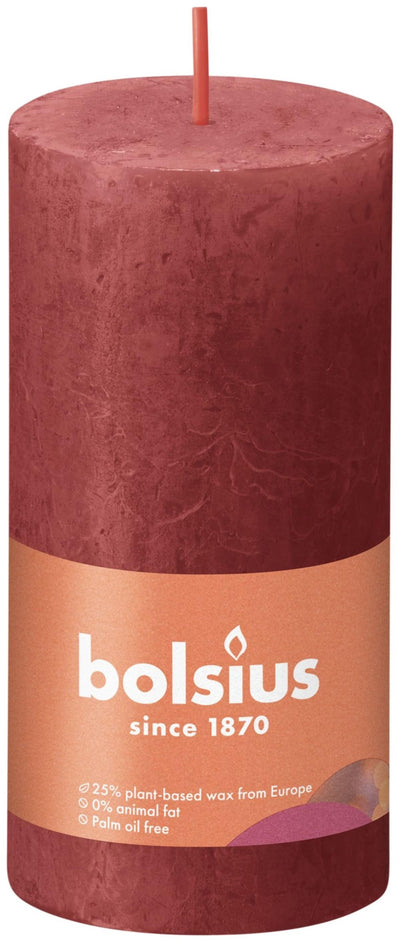 Bougie pilier rustique Bolsius 100 50 rouge