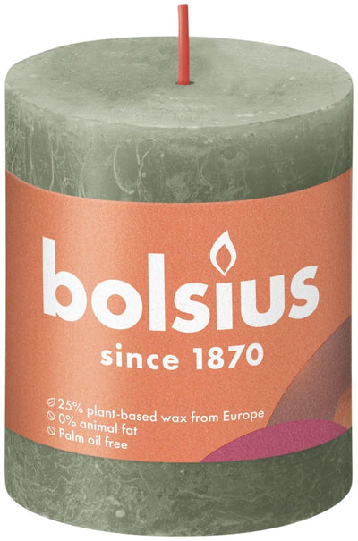 Bolsius Stub Bandle Olive rustique Green 80x68 mm