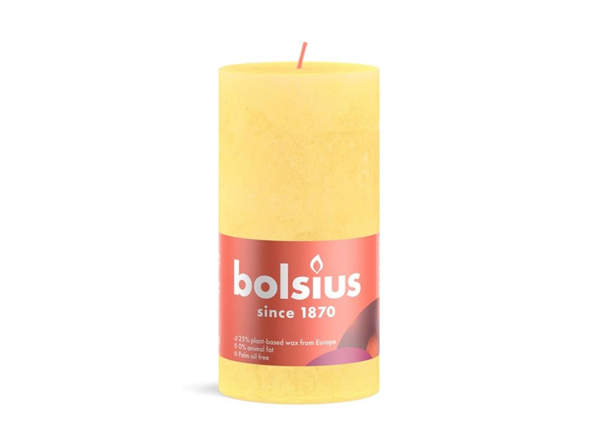 Bolsius Stub Candle rustique 13 x 6,8 cm jaune ensoleillé