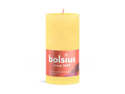 Bolsius Stub Candle rustique 13 x 6,8 cm jaune ensoleillé