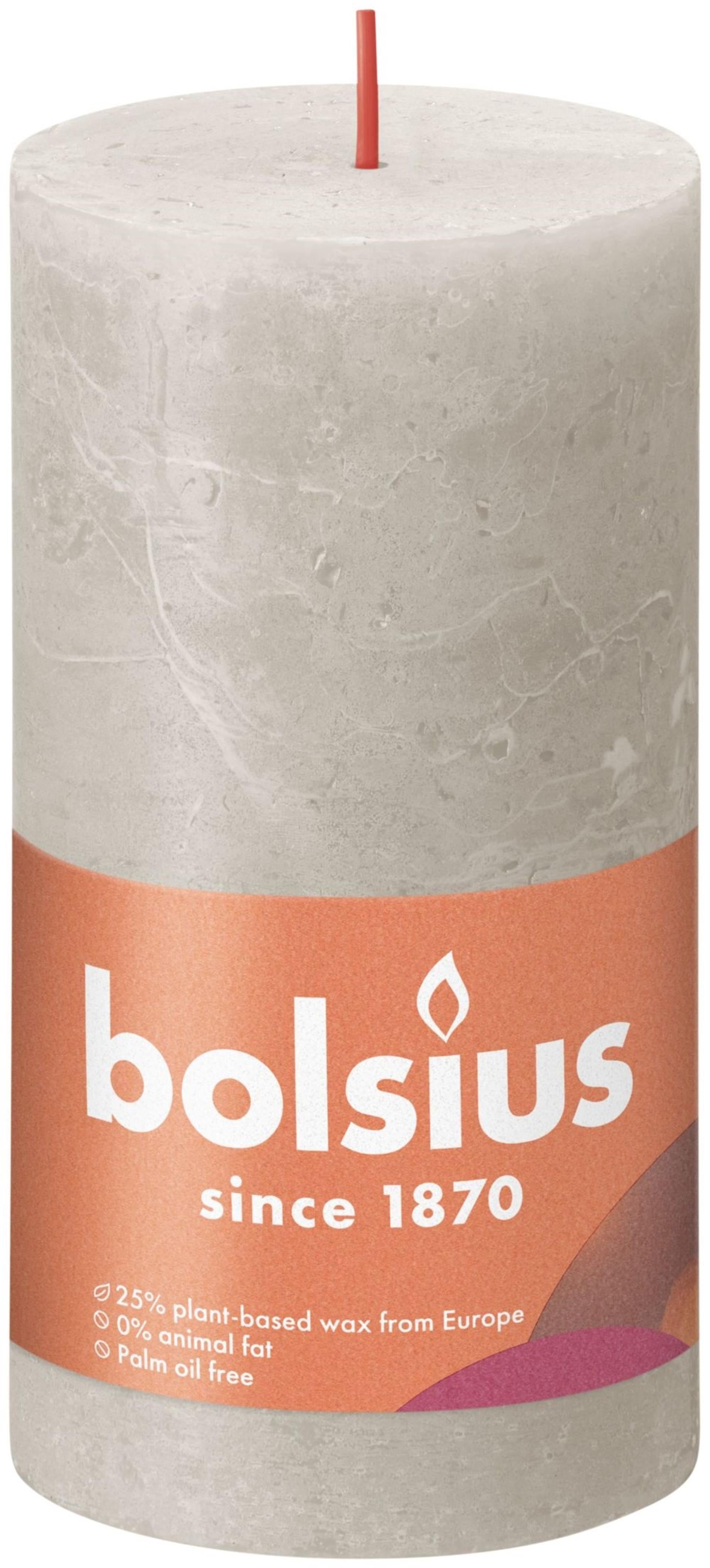 Bolsius Stub Bandle Sand rustique Gris 130x68 mm