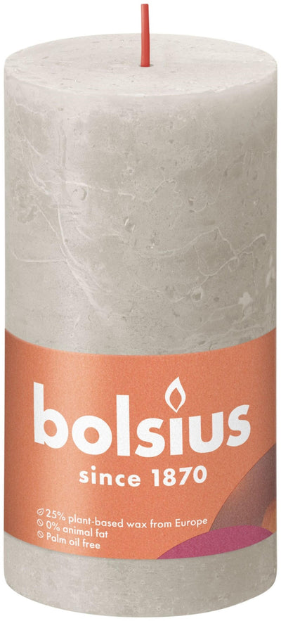 Bolsius Stub Bandle Sand rustique Gris 130x68 mm