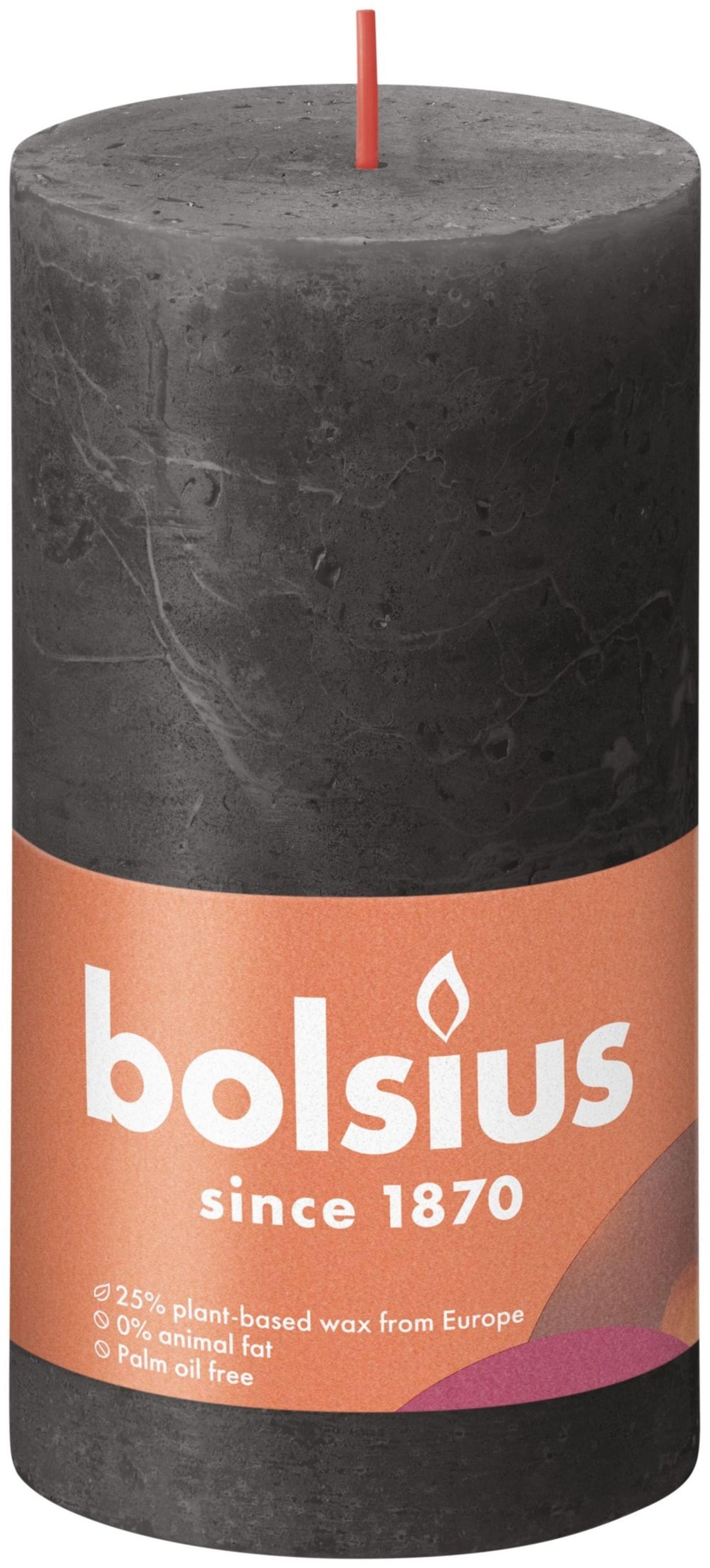 Bolsius Stub Candle gris rustique 130x68 mm