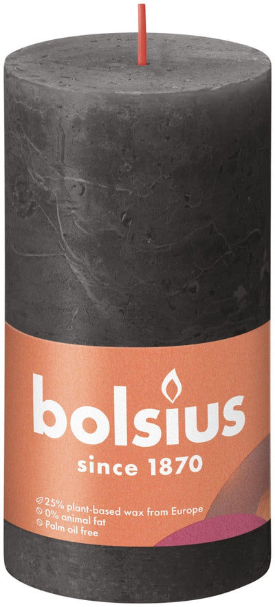 Bolsius Stub Candle gris rustique 130x68 mm