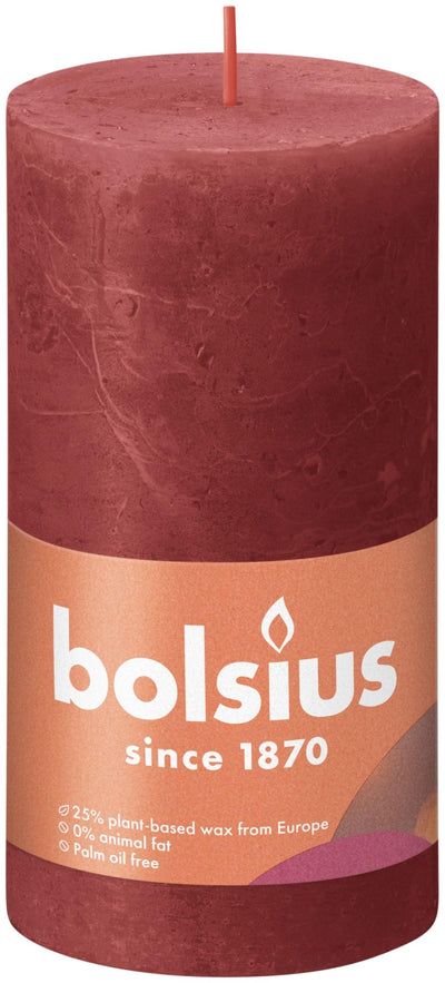 Bolsius Stub Bandle Rustique rouge 130x68 mm