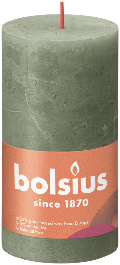 Bolsius Stub Bandle Olive rustique Green 130x68 mm