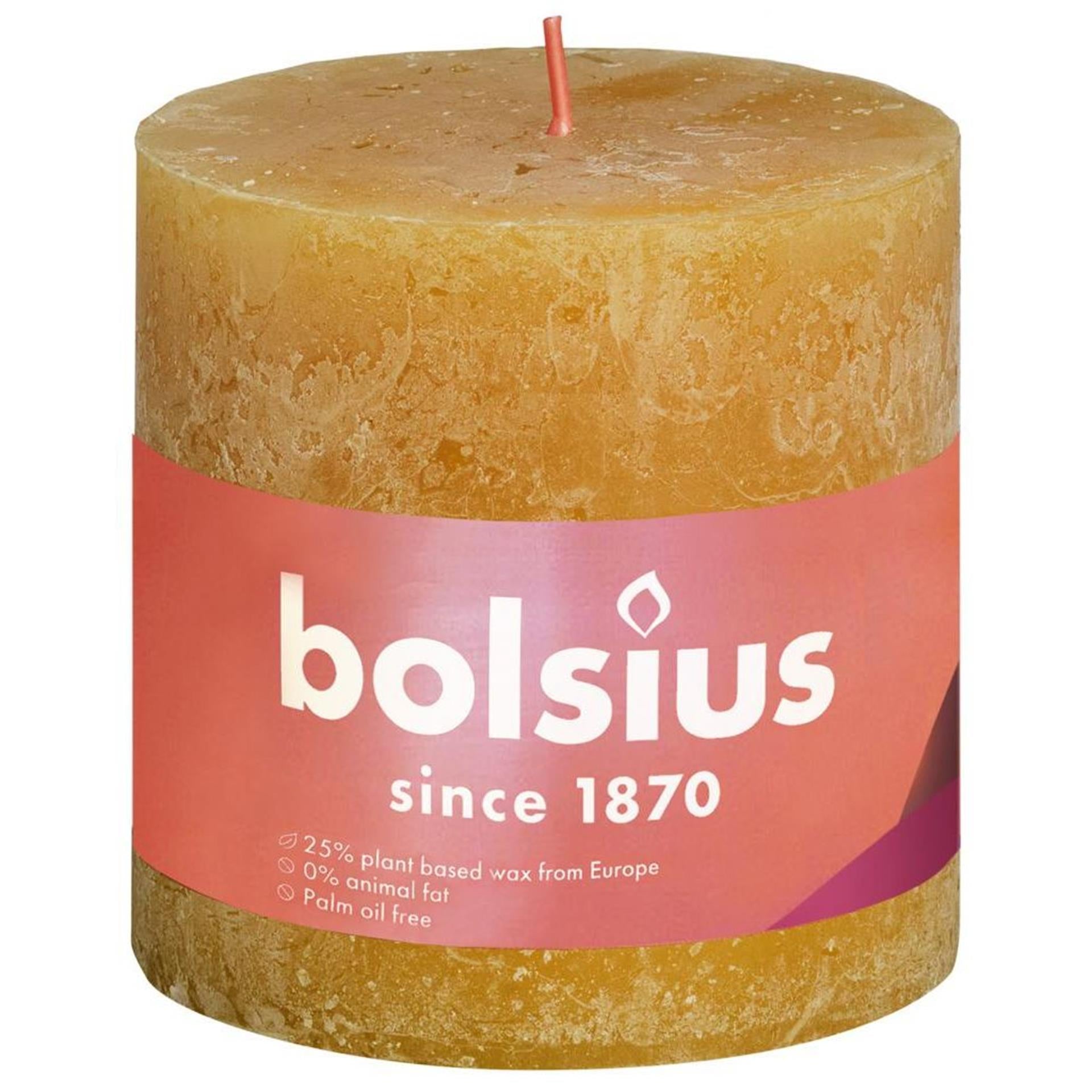 Bougie pilier rustique Bolsius 100 100 ocre