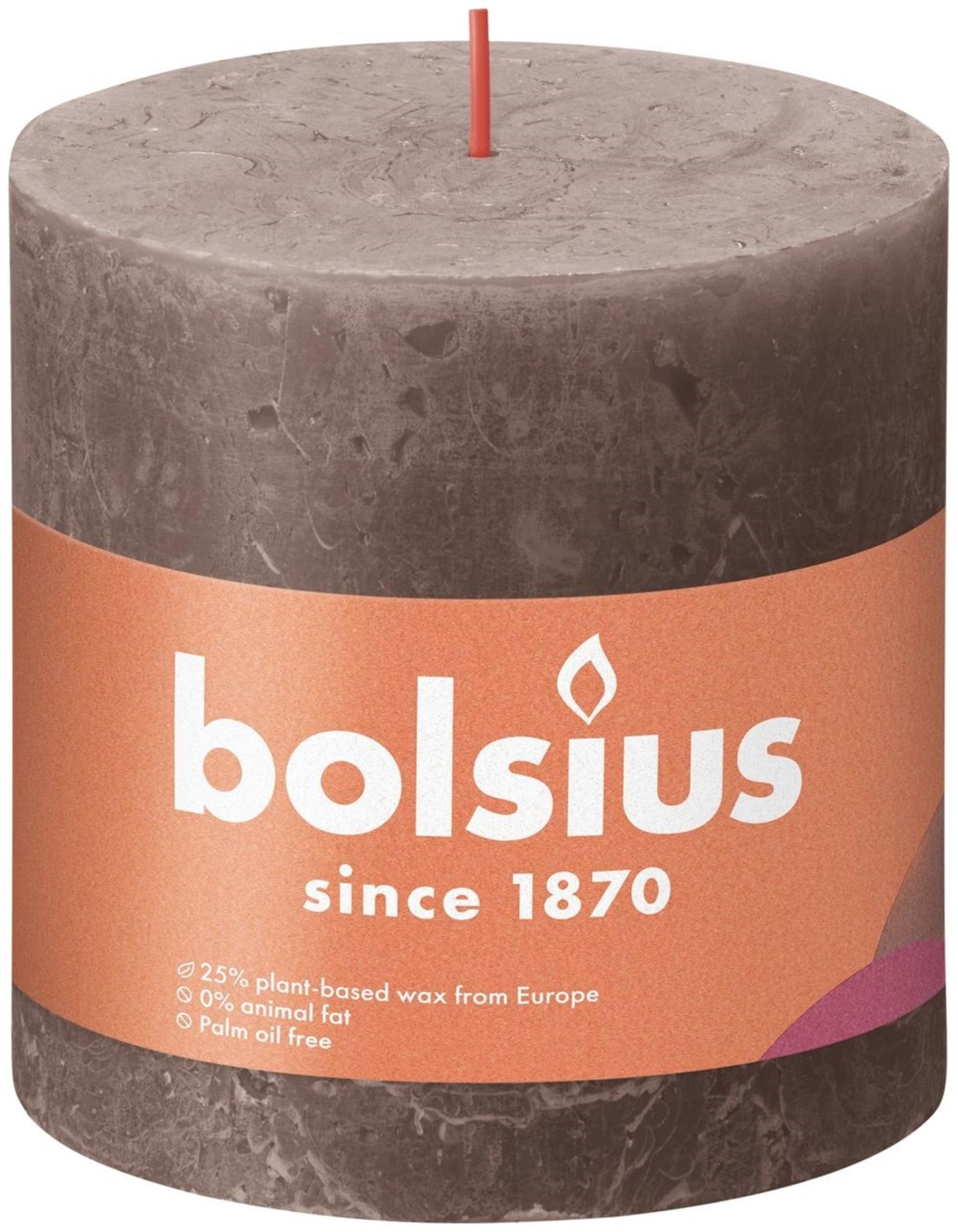 Bougie pilier rustique Bolsius 100 100 taupe