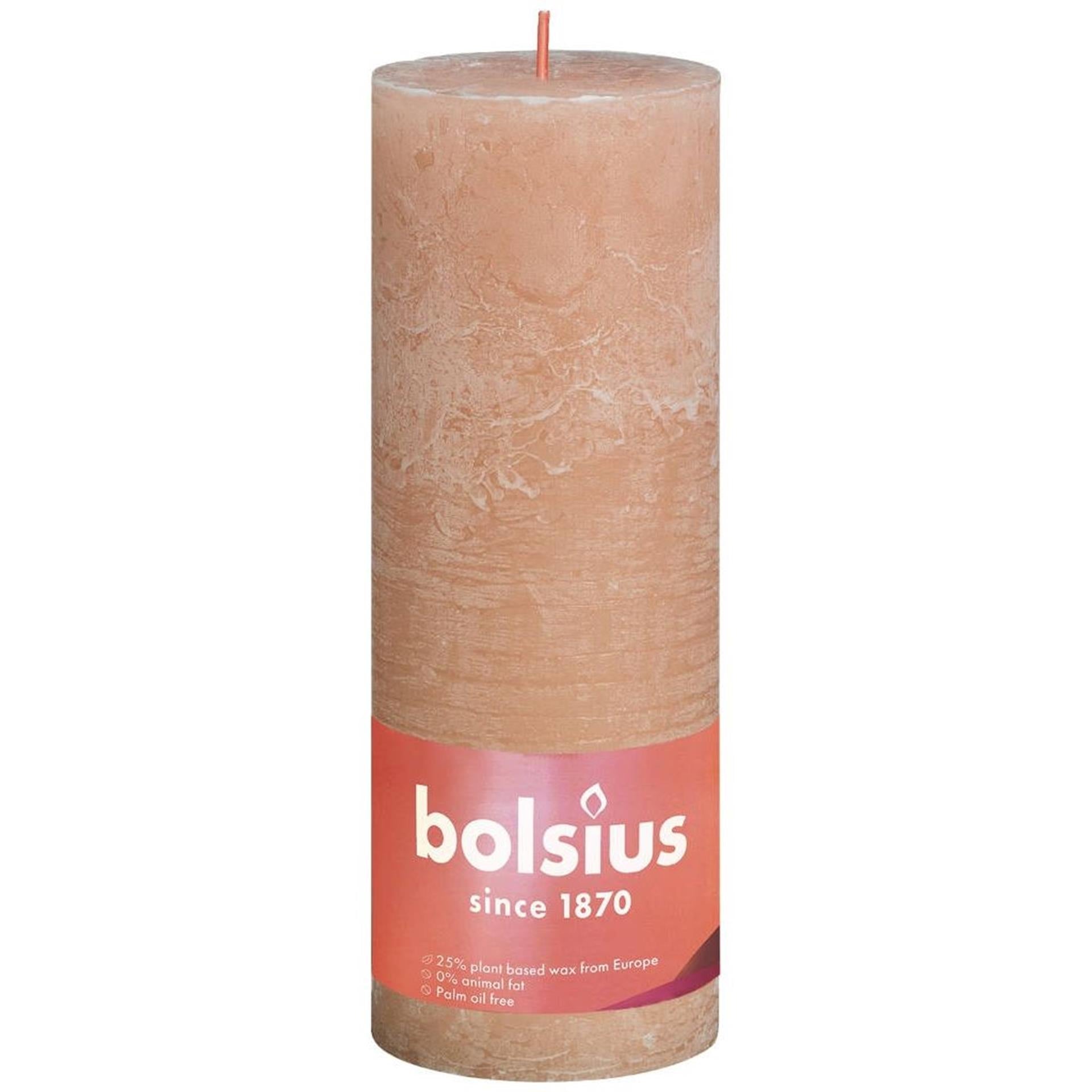 Bolsius Stub Bandle rustique Misty Pink 190x68 mm