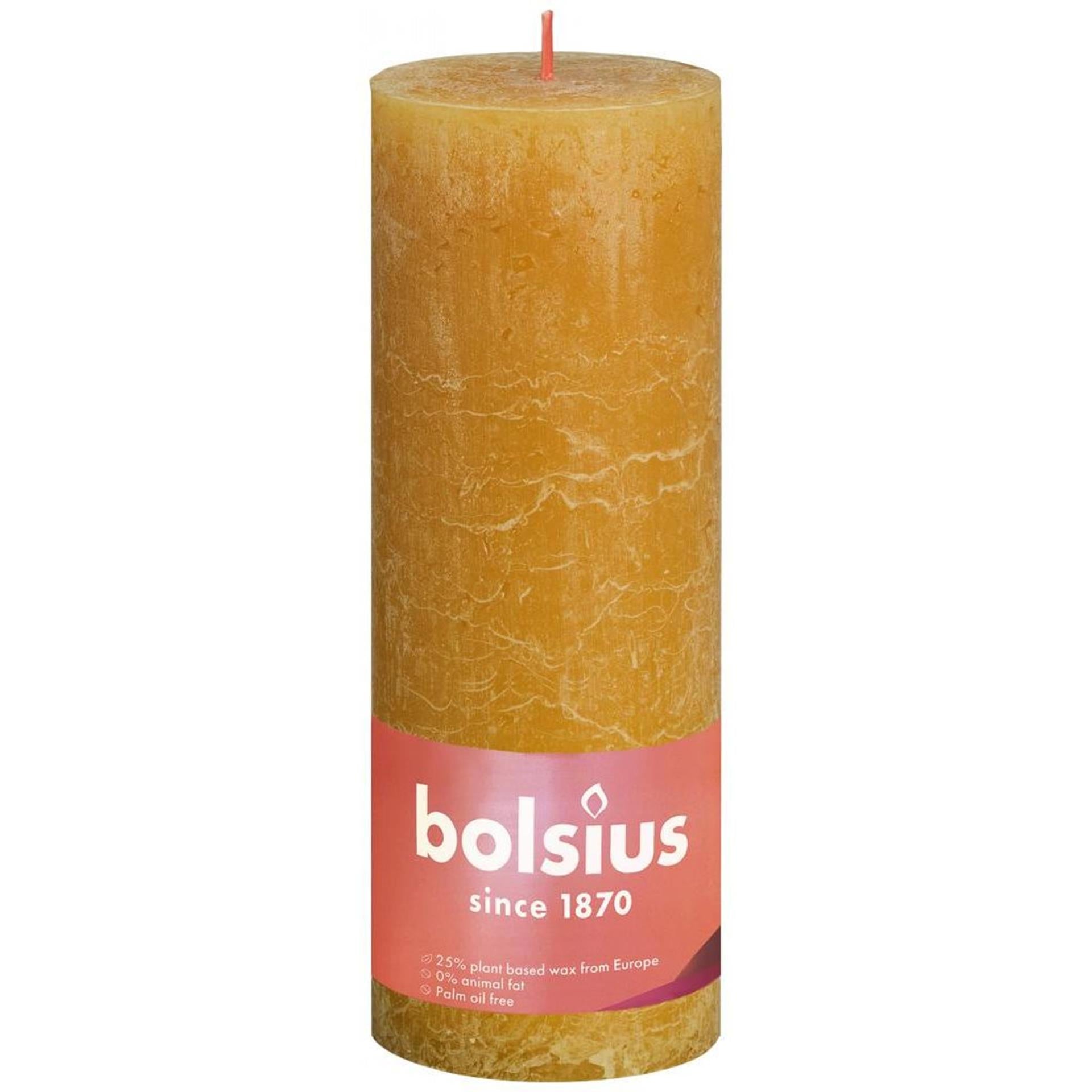 Bolsius Stub Bandle Honey Rustic Jaune 190x68 mm