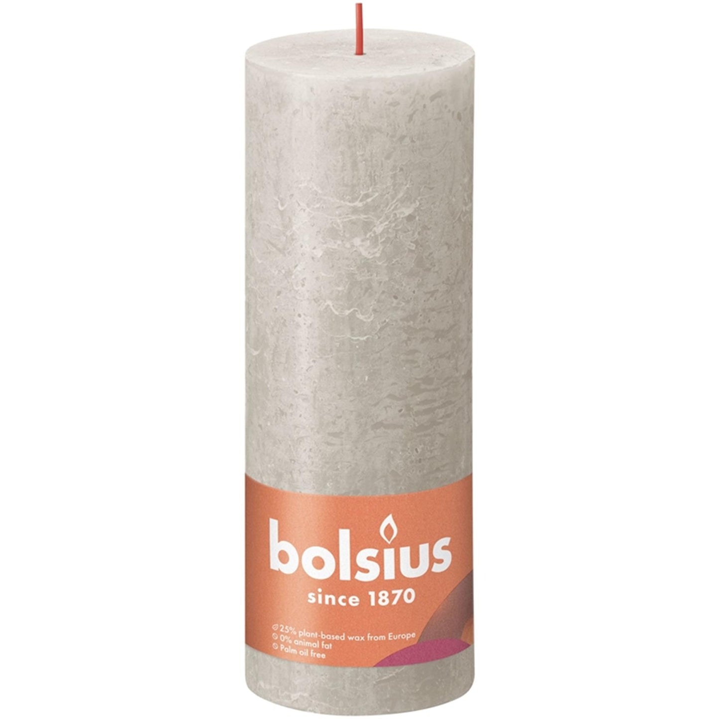 Bolsius Stub Bandle Sand rustique Gris 190x68 mm