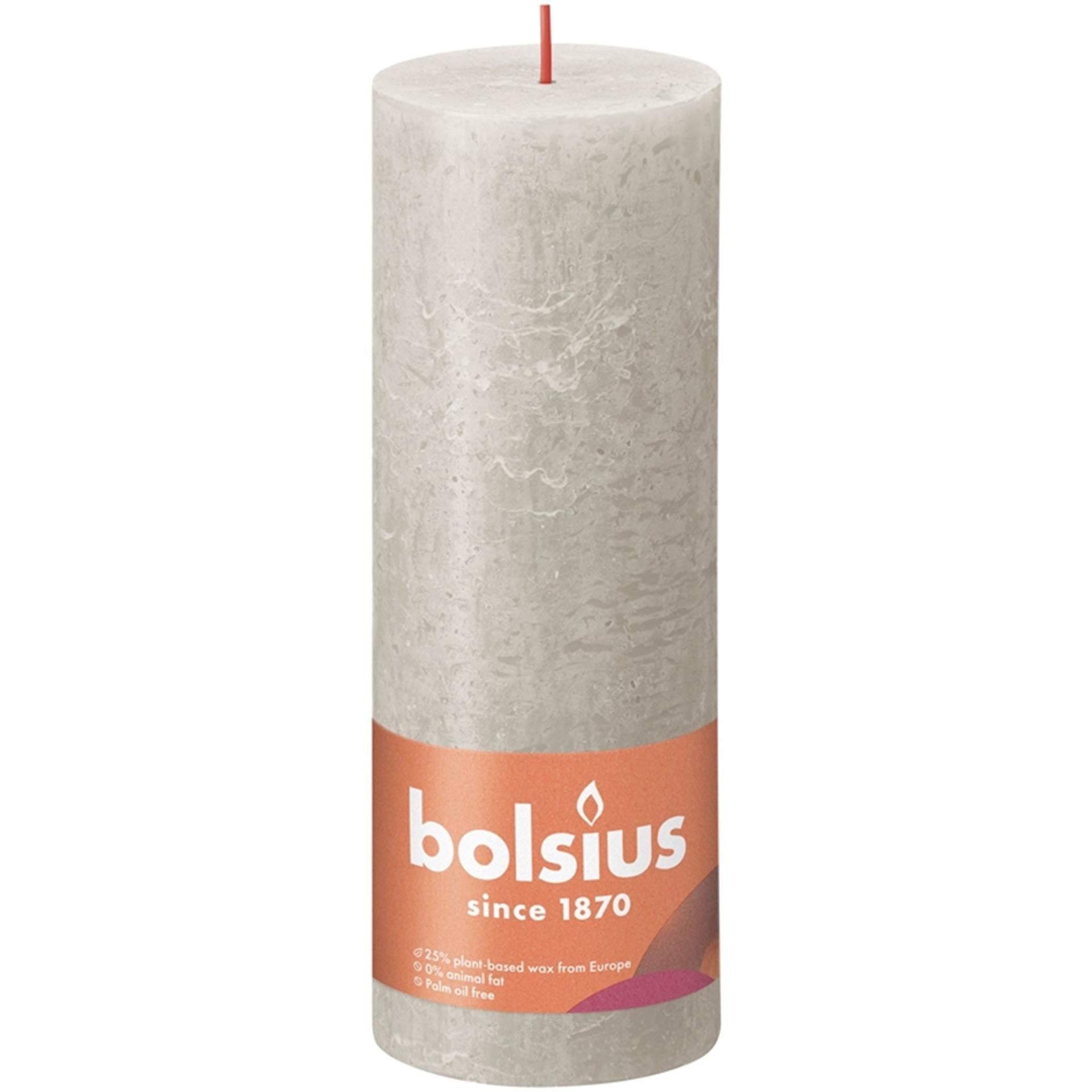 Bolsius Stub Bandle Sand rustique Gris 190x68 mm