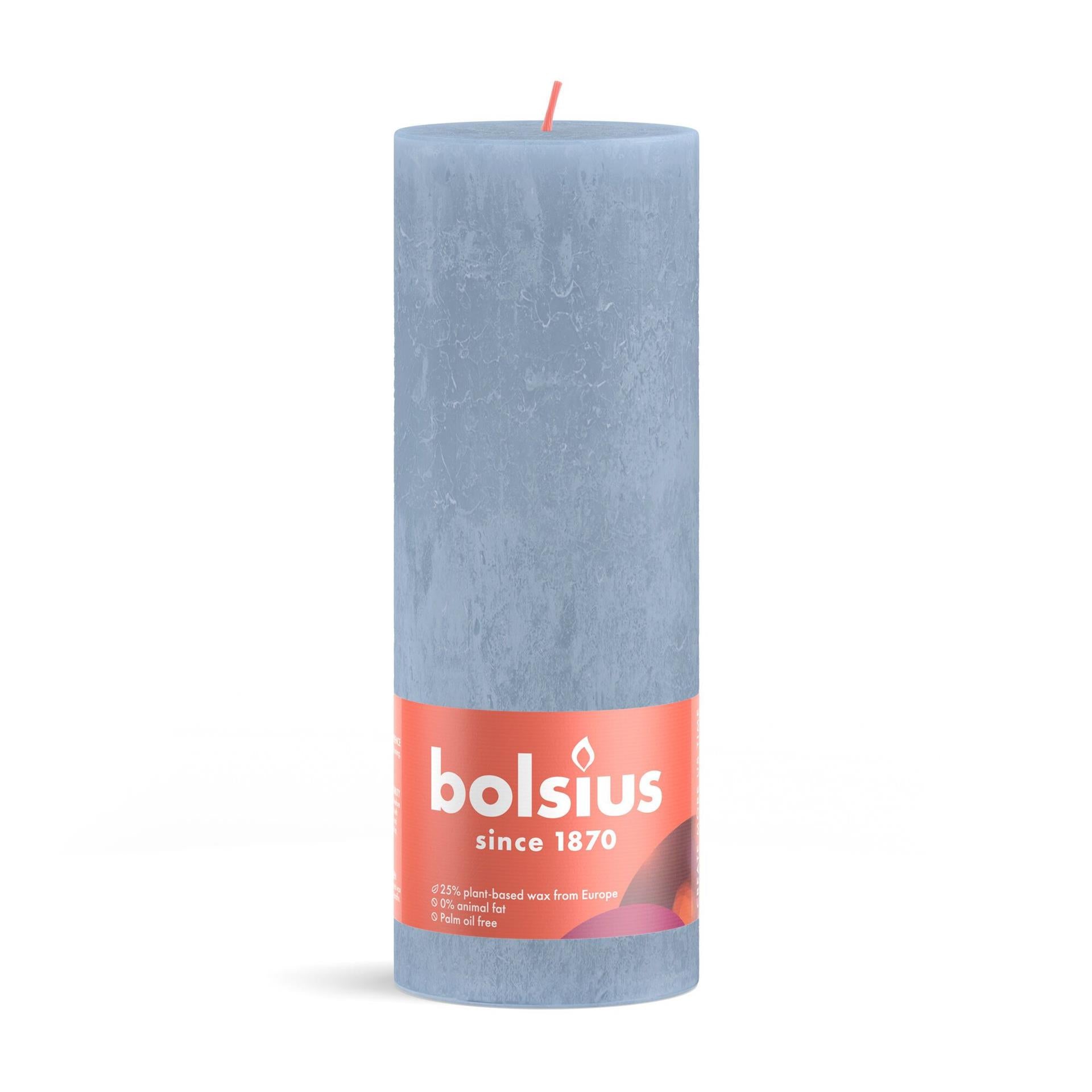 Bolsius Stub Candle rustique 19 x 6,8 cm Bleu ciel