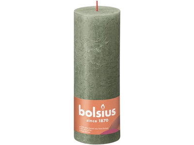 Bolsius Stub Bandle Olive rustique Green 190x68 mm