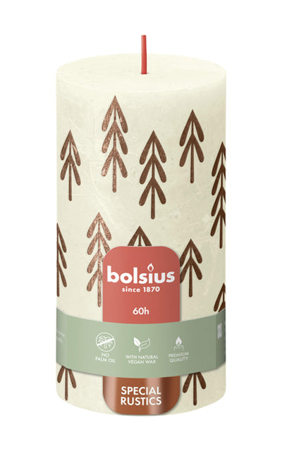 Bougie imprimée Bolsius 130 68 perle douce