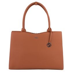 Sac ordinateur portable femme socha ligne droite cognac