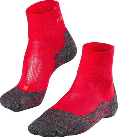 Falke tk2 cool chaussettes de marche courtes anti-ampoules en lyocell épais en matériau fonctionnel femme rouge - taille 39-40